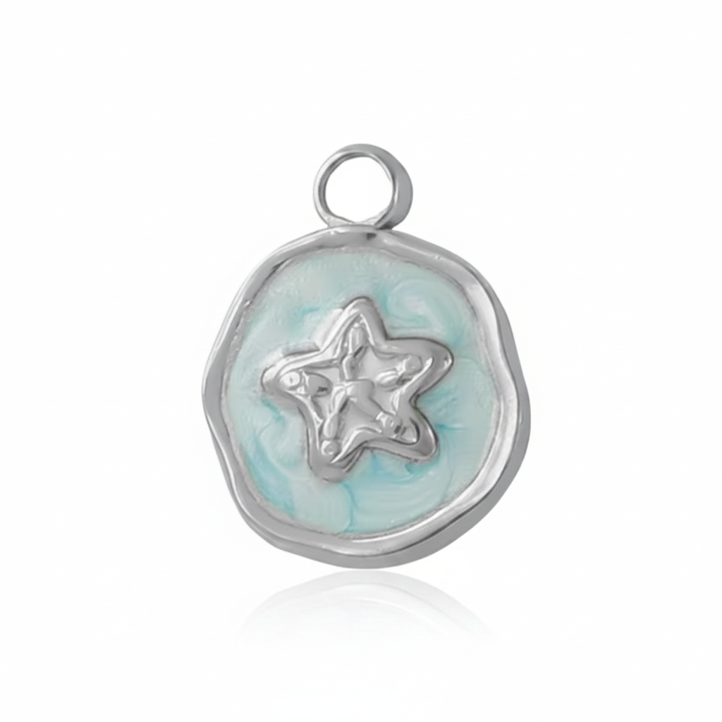 Charm Blue Star Circle
