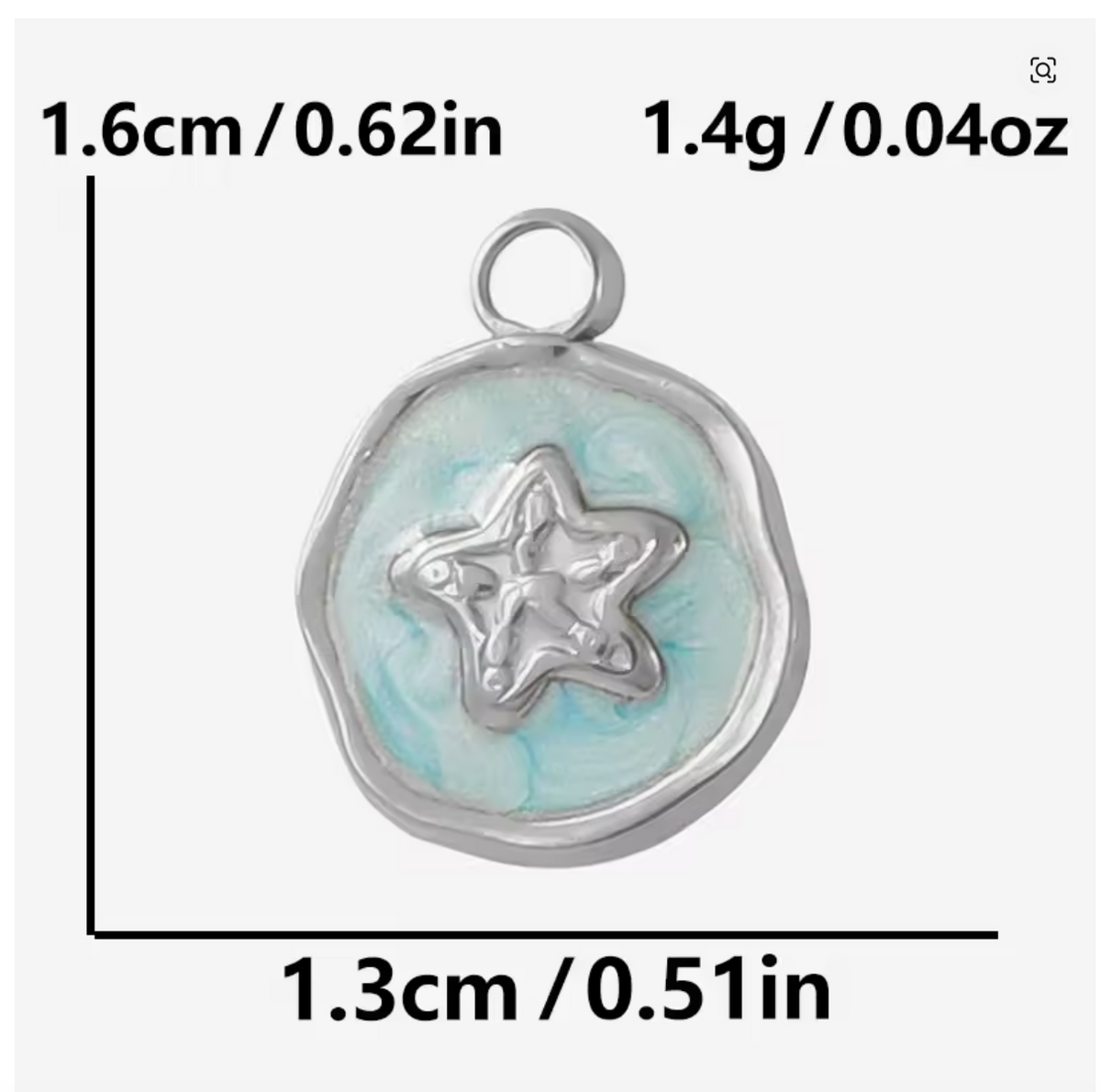 Charm Blue Star Circle